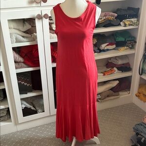 Zara Red Sleeveless Midi Dress